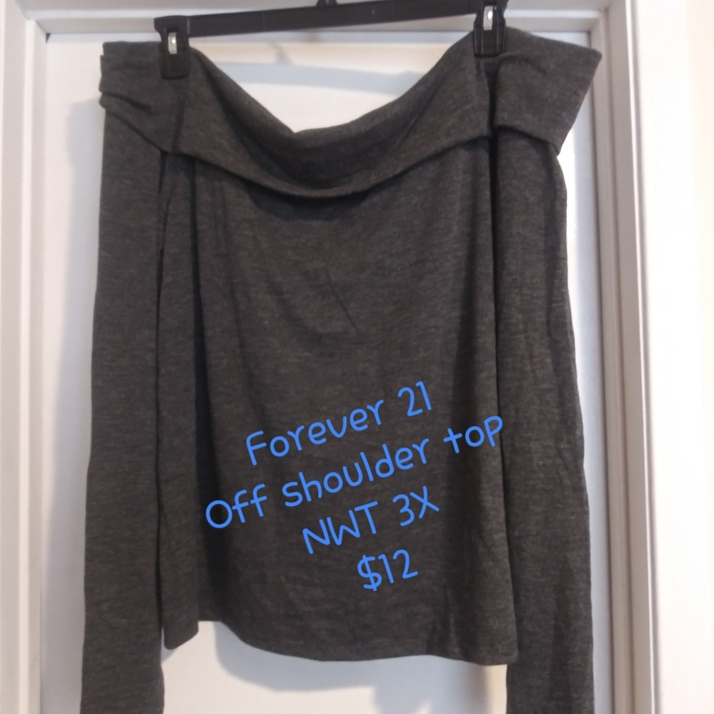 Grey off shoulder top